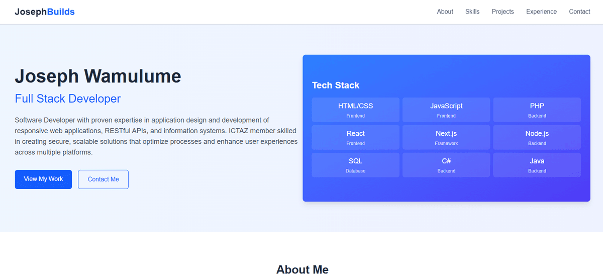 Portfolio Website Preview